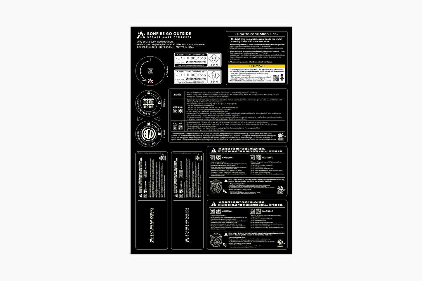 STOVE VINYL STICKERS